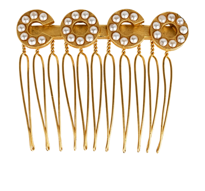 Chanel Coco Hair Comb, &pound;395, Accessories, Gold, Brass, Front view